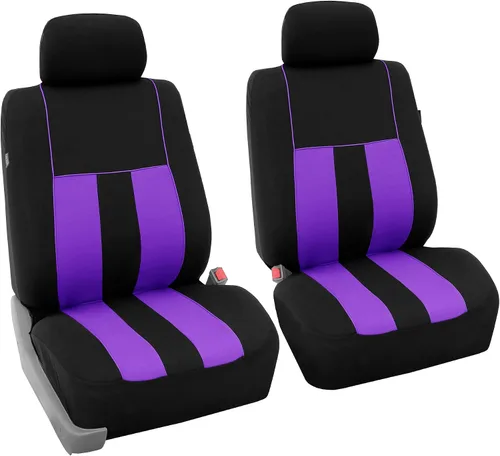 Vista 29 de FH Group Juego completo de fundas de asiento de coche de tres filas a rayas, compatible con bolsas de aire y listas para dividir, ajuste universal