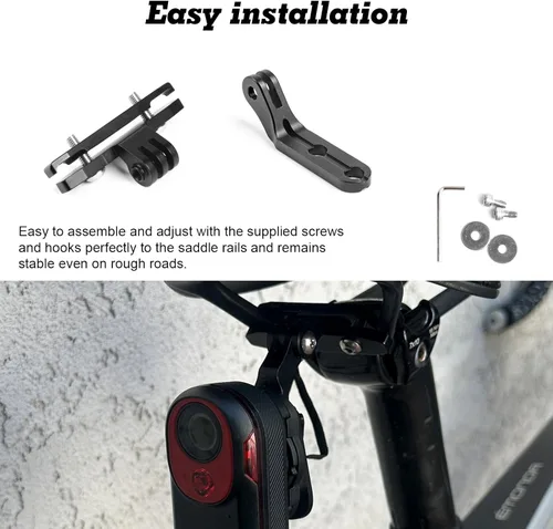 Vista 5 de Xotic Tech - Abrazadera para sillín de bicicleta compatible con Garmin Varia RCT715 Combo de montaje de luz trasera, ajuste universal, tipo B
