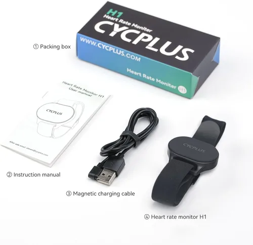 Vista 8 de CYCPLUS Monitor de frecuencia cardíaca de brazo, Bluetooth 5.1 ANT+ con indicador LED de zona de frecuencia cardíaca, resistente al agua IP67