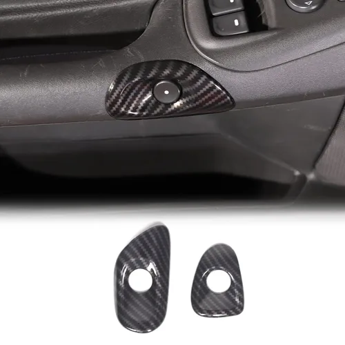 Vista 9 de Cubierta para interruptor de puerta de automóvil compatible con Chevy Corvette C6 2005-2013, accesorios de ajuste de botón de interruptor de bisel