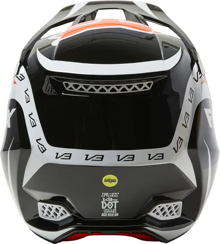 Vista 5 de Fox Racing Casco Unisex V3 RS para Motocross y Bicicleta de Tierra, Negro/Blanco/Naranja, Pequeño