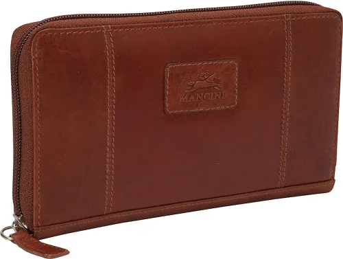 Vista 2 de Mancini Leather Goods Casablanca Colección Cartera de embrague RFID mediana para mujer