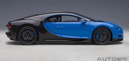 Vista 4 de Autoart 2019 Bugatti Chiron Sport French Racing Blue y Carbon 1/18 Model Car