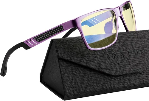 Vista 46 de ANYLUV Blue Light Blocking Glasses Men Computer Gaming Glasses Lightweight Al-Mg Metal Anti Eyestrain Eye Protection