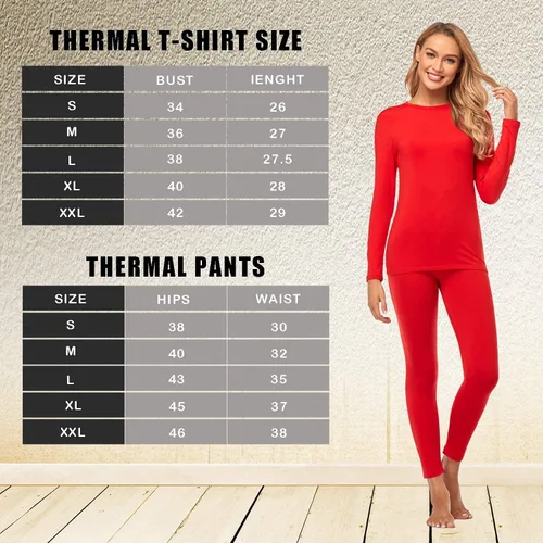 Vista 7 de Ropa interior térmica para mujer, parte superior larga ultra suave con forro polar