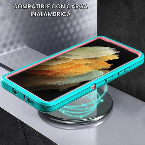Vista 6 de YKHJKLEC Funda para Samsung Galaxy S21 Ultra, con 2 piezas [protector de pantalla de TPU flexible autorreparable y protector de lente de cámara]