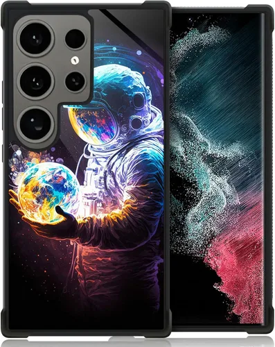 Vista 57 de ZHEGAILIAN Funda compatible con Samsung Galaxy S21, funda de vidrio orgánico para niñas, mujeres y hombres, diseño de cuatro esquinas, antiarañazos