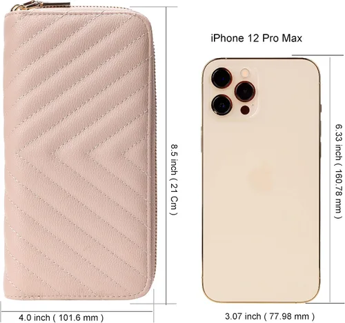 Vista 5 de Cartera de piel vegana con doble cremallera y correa de sujeción de mano