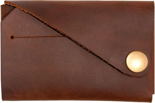 Vista 2 de Tarjetero personalizado- Tarjetero de cuero - Funda pequeña y delgada de cuero para tarjetas - Cartera minimalista para tarjetas - Cartera