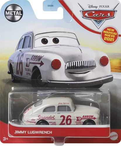 Vista 4 de Disney Cars Jimmy Lugwrench, juguete coleccionable para automóvil de carreras en miniatura, basado en películas de coches, para niños de 3 años