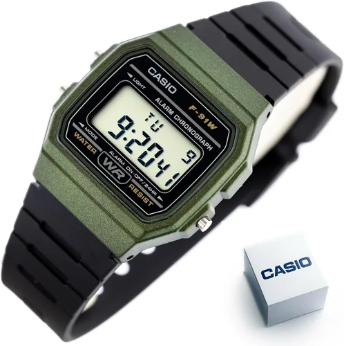 Vista 23 de Casio Serie F91W Reloj digital Resistente al agua Luz LED Cronómetro 1/100 SEC Mantenimiento de tiempo regular