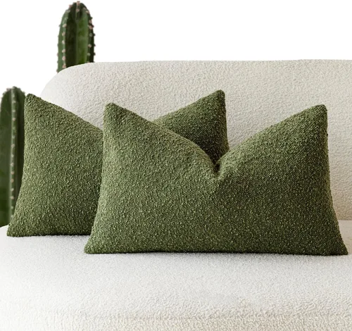 Vista 13 de Foindtower - Juego de 2 fundas decorativas de textura de bucle, fundas de almohada acentuadas, fundas de cojín sólidas, neutrales, para sofá, silla