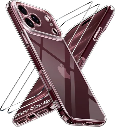 Vista 41 de ivoler Funda transparente 3 en 1 diseñada para iPhone 16 Plus de 6.7 pulgadas 2024 con 2 protectores de pantalla de vidrio templado, funda delgada