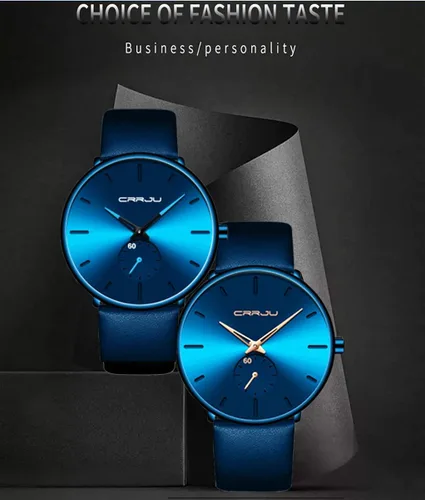 Vista 6 de Mens Watches Ultra-Thin Minimalist Waterproof-Fashion Wrist Watch for Men Unisex Dress with Leather Band