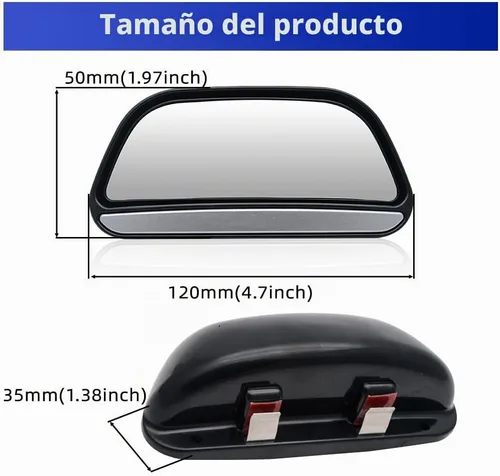 Vista 7 de Espejo de punto ciego, paquete de 2 unidades, espejo lateral para automóvil, punto ciego, ajustable, auxiliar, gran angular, espejo retrovisor