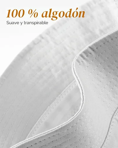 Vista 3 de HONGTEYA Sombreros de sol de pescador para mujer y hombre, sombrero de Blanco