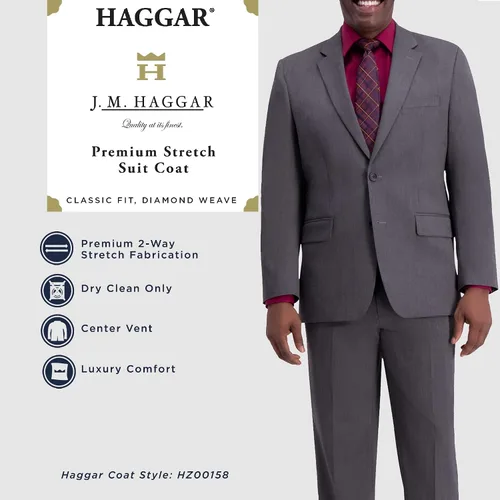 Vista 3 de J.M. Haggar Men's Premium Stretch Classic Fit Suit Separate Coat-Regular and Big & Tall Sizes