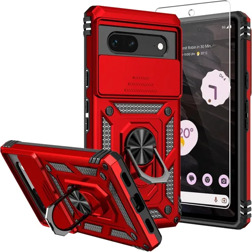 Vista 17 de Funda para Pixel 7a, con protectores de pantalla y funda para cámara, [grado militar] de 16 pies. Funda protectora probada contra caídas con soporte