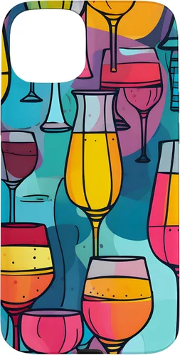 Vista 9 de Estuche de arte abstracto vibrante para copas de vino para iPhone 16