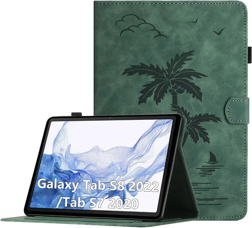 Vista 29 de Funda para Samsung Galaxy Tab S5e de 10.5 pulgadas 2019 modelo (SM-T720/T725/T727) - Funda protectora de piel sintética con bolsillo y función atril