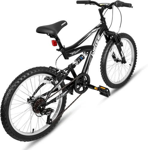 Vista 7 de Bicicleta de montaña para niños WEIZE, bicicletas de 20 y 24 pulgadas para niños de 6 a 14 años, para niños y niñas, con suspensión doble completa