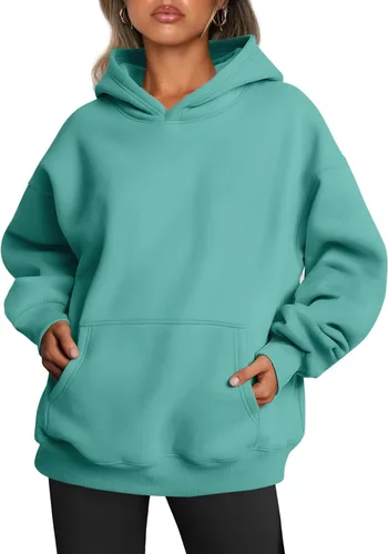 Vista 42 de Trendy Queen Sudaderas con capucha de gran tamaño para mujer, sudaderas de felpa para mujer, suéteres de moda de otoño, suéteres de invierno Lunares