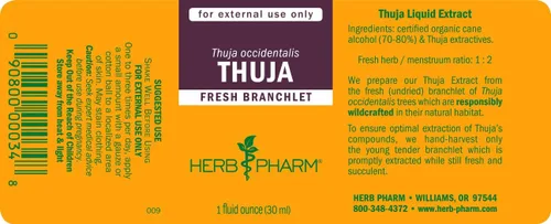Vista 6 de Herb Pharm Thuja Branchlet - Gotas de extracto líquido solo para uso externo, 1 onza