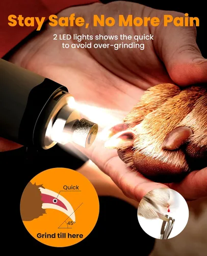 Vista 7 de oneisall Cortaúñas para perros para aseo, molinillo de uñas de perro y kit de recortador de patas
