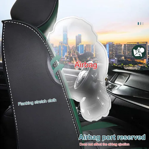 Vista 4 de Funda de cuero para asiento de automóvil compatible con BMW serie 1-7, universal, antideslizante, transpirable, suave, juego completo, color negro