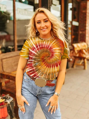 Vista 5 de Camiseta hippie para mujer, diseño de signo de la paz, diseño hippie de la paz, camiseta de traje hippie