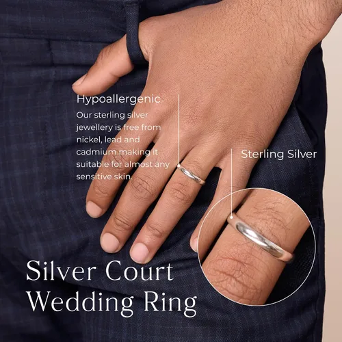 Vista 3 de Aeon Anillo de boda de plata de ley 925 30.197 in Ajuste cómodo para hombres y mujeres Tallas J-Z Calidad premium para momentos especiales