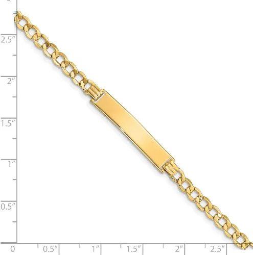 Vista 2 de Pulsera de identificación de eslabones cubanos de oro amarillo de 14 quilates con cierre de mosquetón seguro, Oro