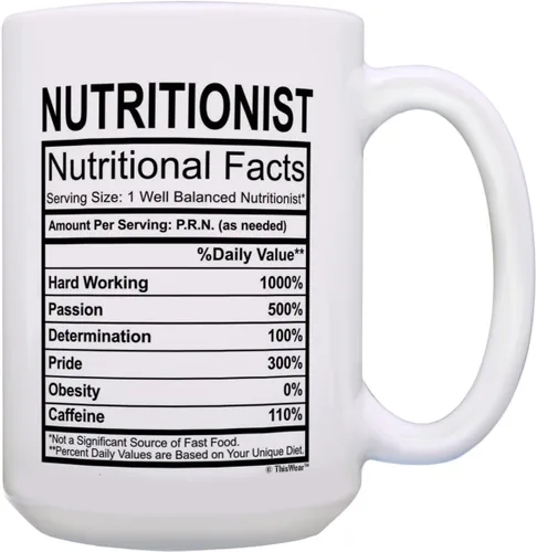 Vista 8 de ThisWear Regalos nutricionistas registrados para mujeres, información nutricionista, ideas de regalos de graduación, taza de café de cerámica de 11