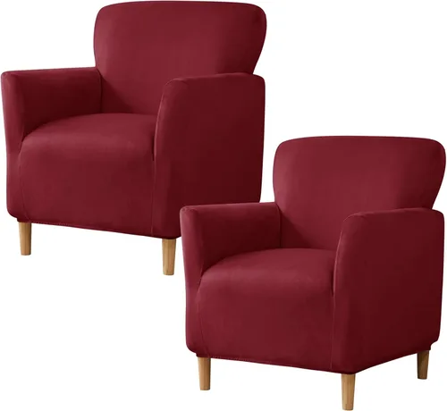 Vista 8 de HAOYONG - Funda elástica de terciopelo para silla de banquete, fundas para sillas de 1 pieza, fundas para sillones de sofá, funda suave para sillón