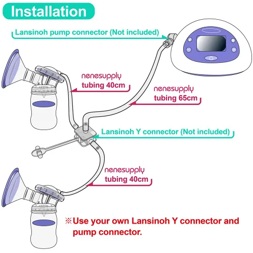 Vista 3 de Nenesupply Tubo compatible con el extractor de leche Lansinoh. Las piezas de la bomba Lansinoh no originales reemplazan la tubería Lansinoh. Úselo