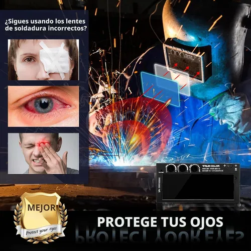 Vista 3 de Lente de soldadura de oscurecimiento automático, 2 × 4.25, sombra variable 5-13, tecnología de color real, con lente de cubierta exterior