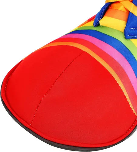Vista 4 de Zapatos unisex de payaso arco iris para Halloween, accesorios, accesorios y kits (S, tira colorida), Multicolorido