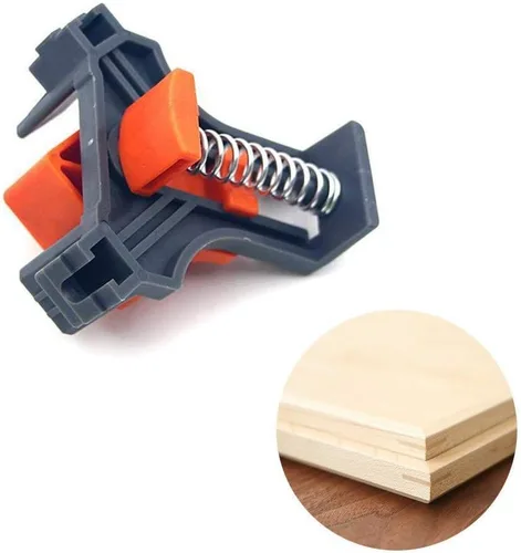 Vista 4 de Abrazaderas angulares de 90 grados, abrazaderas para carpintería, juego de 4 abrazaderas angulares multifunción para trabajar en madera, ingeniería
