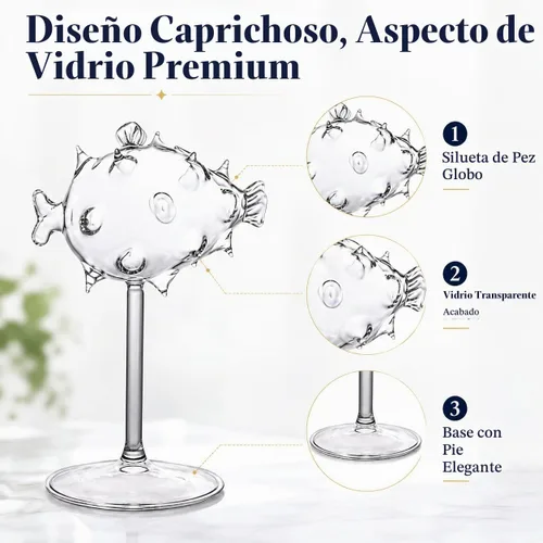 Vista 3 de Copas de pescado acolchadas de 2 piezas para beber con pajita, copa