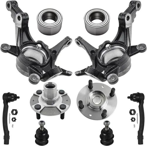 Vista 45 de Detroit Axle - Kit de nudillos traseros izquierdo FWD para Hyundai Santa Fe 2007-2009 Veracruz 2007-2012, reemplazo del conjunto de cojinete