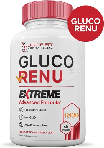 Vista 3 de Gluco Renu Extreme 1295MG Glyco Support Píldoras Fórmula Advacned Gluo Renew Soporte de glucógeno formulado con cúrcuma berberina resveratrol ajo