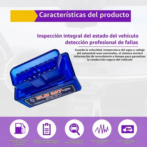 Vista 3 de Mini ELM327 OBDII Escáner de diagnóstico automotriz para coche, herramienta profesional de detección de fallas Bluetooth para coche y lector