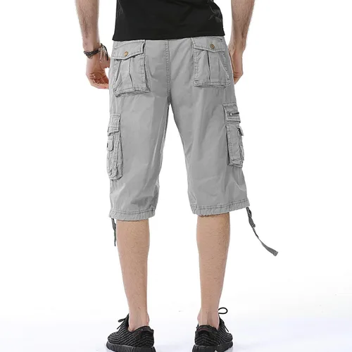 Vista 7 de Leward Pantalones cortos cargo de sarga de algodón para hombre, ligeros para uso al aire libre