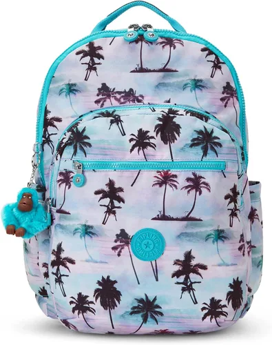 Vista 36 de Kipling Seúl - Mochila pequeña para tableta, diseño de flores acuáticas, talla única