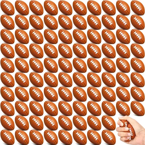 Vista 9 de Civaner Paquete de 100 mini pelotas deportivas de fútbol americano para el estrés, pelotas pequeñas de fútbol para rugbys deportivos, bolas pequeñas