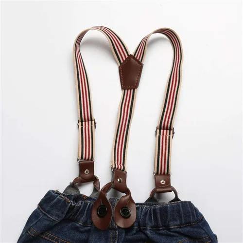 Vista 2 de MYGBCPJS Conjunto de 3 piezas para niño camisa a cuadros camiseta tirantes