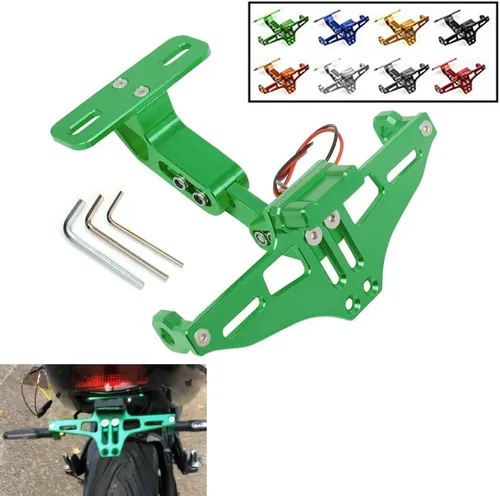 Vista 2 de Para Kawasaki para NINJA 250R 300 para ER6 650 para ZX6 ZX7 ZX9 ZX10 ZX12 ZX14 para Z1000 Z900 Z800 Z750 Z650 Soporte universal para placa trasera