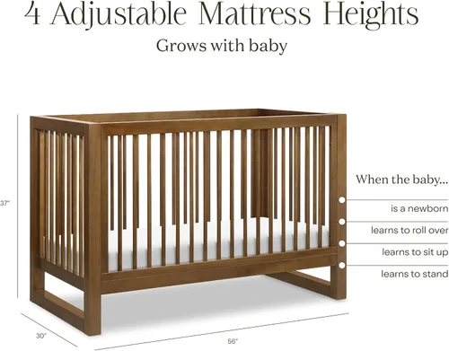 Vista 6 de Namesake Nantucket - Cuna convertible 3 en 1, nogal natural