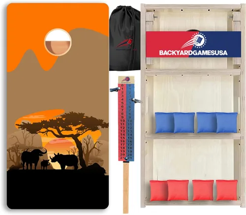 Vista 38 de CornholeGamesUSA Pro - Juego de tablas de Cornhole Fabricado en Estados Unidos Abedul báltico 3/4 Sin rebote Patas triples gruesas Dos