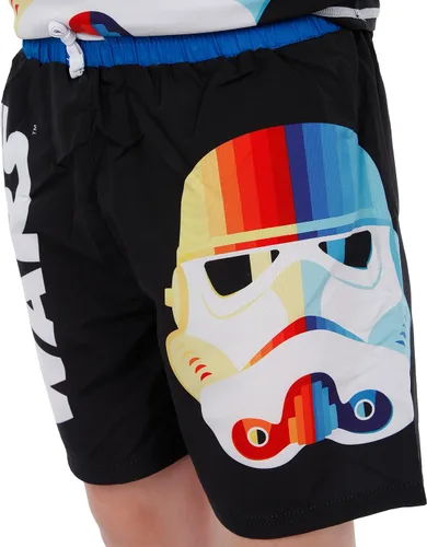 Vista 5 de STAR WARS Disfraz de natación para niños Traje de baño de Stormtrooper de 2 piezas para niños Camiseta de protección y pantalones cortos